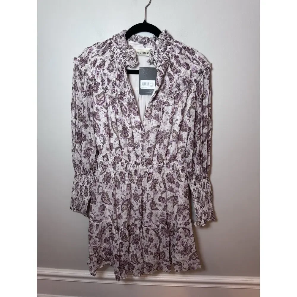 Nicholas Abbey Mock Neck Mini Dress Sz 6 NWT